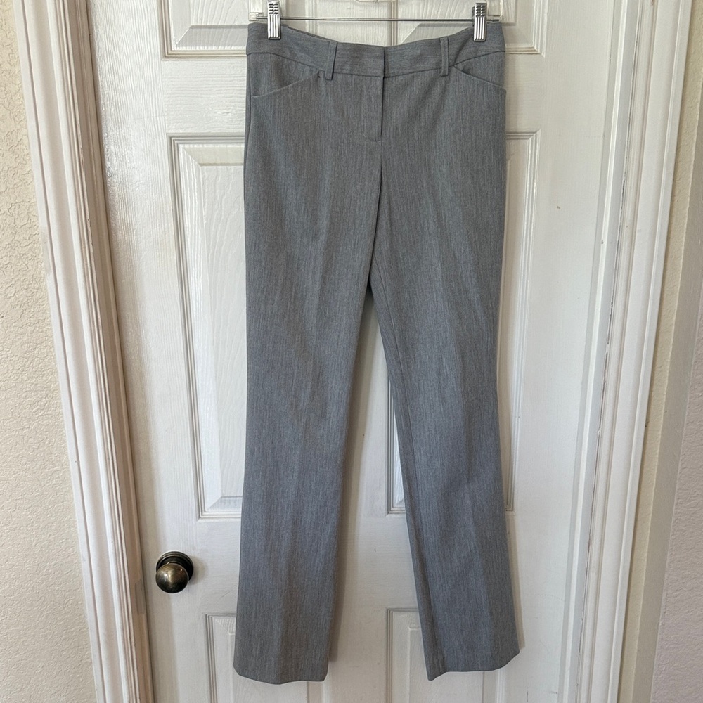 Express Women's Straight Leg Light Gray Pants